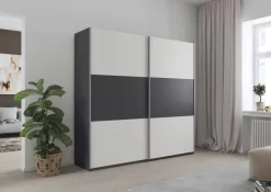Kleiderschrank Oslo Alpinweiß grau B/H/T: ca. 218x210x59 cm