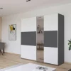 Kleiderschrank Oslo Alpinweiß grau B/H/T: ca. 218x210x59 cm