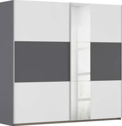 Kleiderschrank Oslo Alpinweiß grau B/H/T: ca. 218x210x59 cm