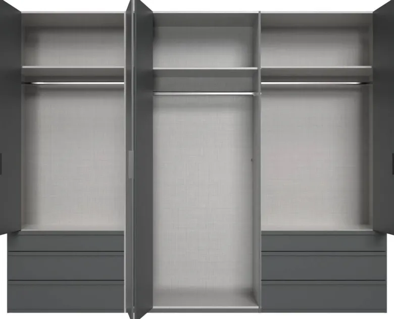 Kleiderschrank Oxford Graphit B/H/T: ca. 300x216x58 cm