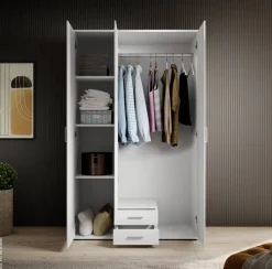 Kleiderschrank Paul weiß B/H/T: ca. 120x195x55 cm