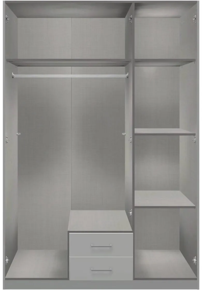 Kleiderschrank Soest Graphit schwarz B/H/T: ca. 135x199x58 cm