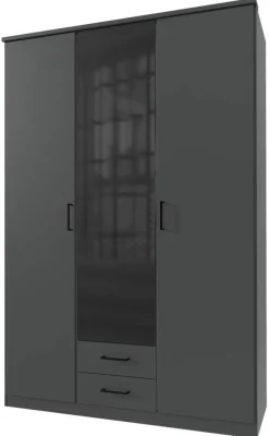 Kleiderschrank Soest Graphit schwarz B/H/T: ca. 135x199x58 cm