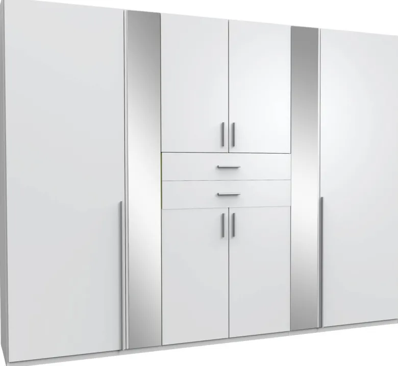 Kleiderschrank Vanea weiß B/H/T: ca. 270x210x58 cm