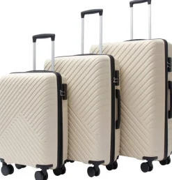 Koffer beige Kunststoff B/H/L: ca. 30x53x77 cm