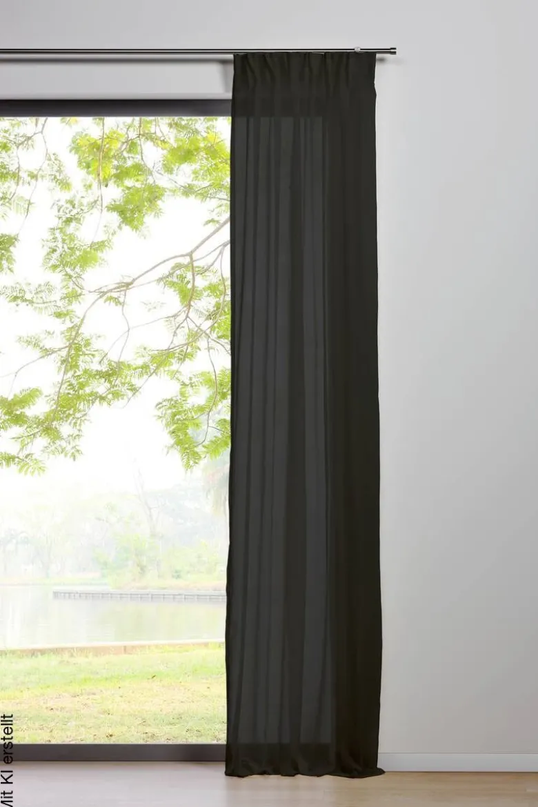 Kombivorhang PURE schwarz B/L: ca. 135x300 cm