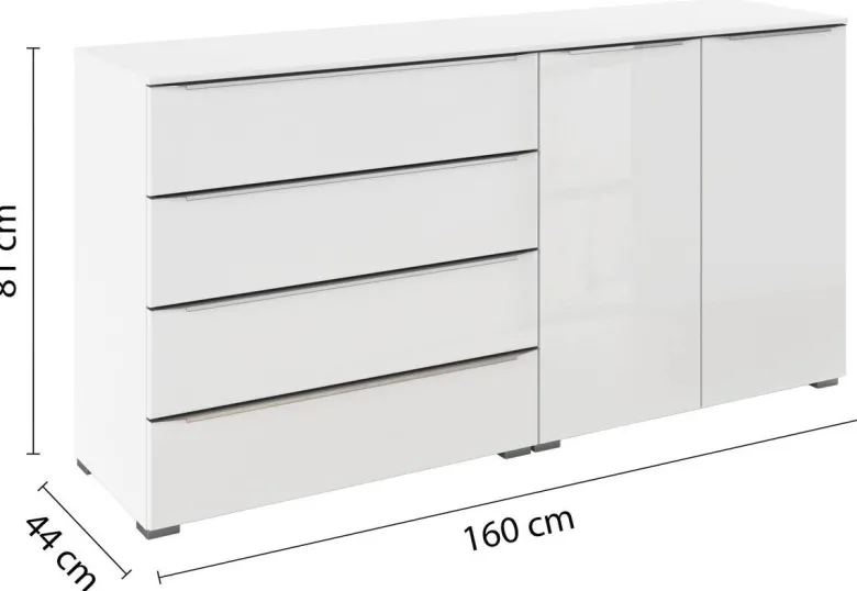 Kommode Aldono Deluxe Alpinweiß B/H/T: ca. 160x81x42 cm