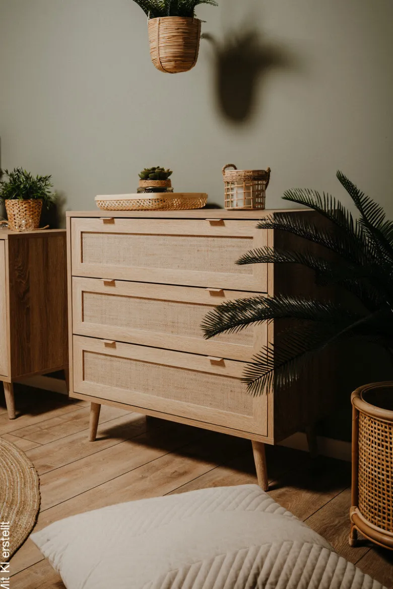 Kommode Bali Eiche Sonoma Nachbildung B/H/T: ca. 80x80x40 cm
