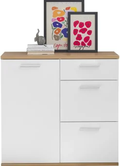 Kommode BC 1035 weiß Eiche Artisan Nachbildung B/H/T: ca. 96x86x38 cm