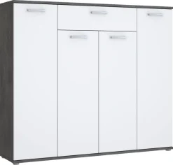 Kommode Beton dunkel Optik weiß B/H/T: ca. 139x121x35 cm