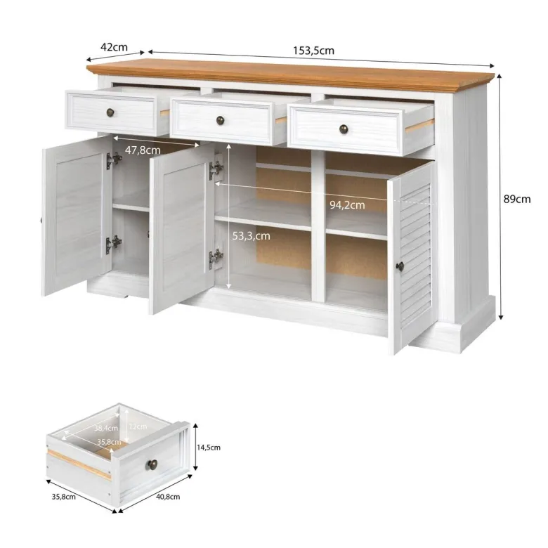 Kommode Breda B/H/T: ca. 154x89x42 cm