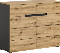 Kommode CANU edles Basaltgrau Nachbildung Eiche Artisan Nachbildung B/H/T: ca. 100x81x40 cm
