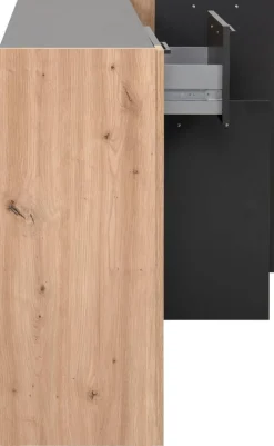 Kommode Cento anthrazit Eiche Artisan Oak Nachbildung B/H/T: ca. 126x83x35 cm