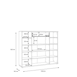 Kommode Eiche Artisan Nachbildung salbei B/H/T: ca. 139x121x35 cm