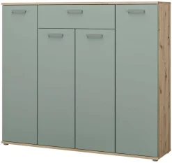 Kommode Eiche Artisan Nachbildung salbei B/H/T: ca. 139x121x35 cm