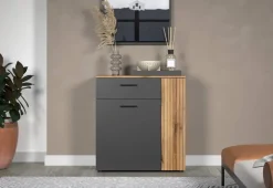 Kommode Esteban anthrazit Eiche Evoke Coast Nachbildung B/H/T: ca. 80x86x38 cm