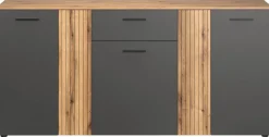 Kommode Esteban anthrazit Eiche Evoke Coast Nachbildung B/H/T: ca. 181x86x38 cm