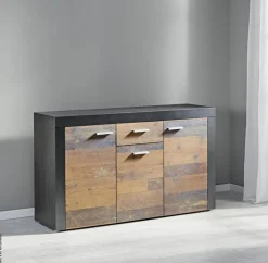 Kommode Focus Old Wood Nachbildung grau dunkel B/H/T: ca. 134x79x39 cm