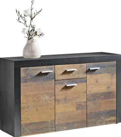 Kommode Focus Old Wood Nachbildung grau dunkel B/H/T: ca. 134x79x39 cm