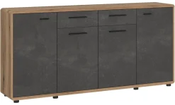 Kommode Fontana Eiche Evoke Coast Nachbildung Beton dunkel Optik B/H/T: ca. 174x87x40 cm