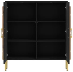 Kommode Hong Kong schwarz matt Eiche Evoke Oak Nachbildung B/H/T: ca. 100x113x38 cm