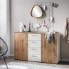 Kommode Jonna Eiche Landhaus Nachbildung weiß B/H/T: ca. 130x84x41 cm