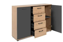 Kommode Kerry 01C Eiche Artisan Nachbildung anthrazit B/H/T: ca. 120x85x35 cm