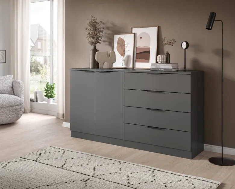 Kommode KOPENHAGEN anthrazit B/H/T: ca. 148x79x35 cm
