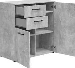 Kommode Multi-Stauraum Typ 26 Beton Optik B/H/T: ca. 80x83x40 cm
