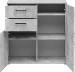 Kommode Multi-Stauraum Typ 26 Beton Optik B/H/T: ca. 80x83x40 cm