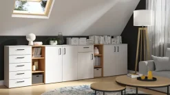 Kommode Multi-Stauraum Typ 31 Eiche Artisan Nachbildung B/H/T: ca. 80x115x40 cm
