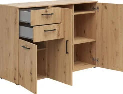 Kommode Multi-Stauraum Typ 28 Eiche Artisan Nachbildung B/H/T: ca. 120x83x40 cm