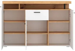Kommode Nico weiß Eiche Artisan Nachbildung B/H/T: ca. 138x91x40 cm