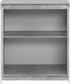 Kommode Phoenix Beton Optik weiß glänzend B/H/T: ca. 79x88x40 cm
