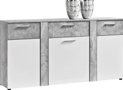 Kommode Trentino Beton Optik weiß B/H/T: ca. 155x81x40 cm