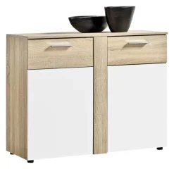 Kommode Trentino Eiche Sonoma Nachbildung weiß B/H/T: ca. 100x81x40 cm