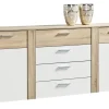 Kommode Trentino Eiche Sonoma Nachbildung weiß B/H/T: ca. 180x81x40 cm