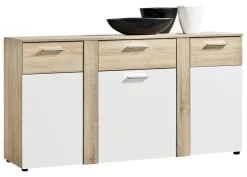 Kommode Trentino Eiche Sonoma Nachbildung weiß B/H/T: ca. 155x81x40 cm