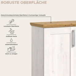 Kommode Verona Sibiu Lärche Nachbildung Eiche Artisan Nachbildung B/H/T: ca. 137x92x39 cm