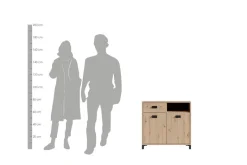 Kommode WELLNESS Eiche Artisan Nachbildung schwarz schwarz anthrazit B/H/T: ca. 80,5x77,5x31 cm