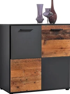 Kommode Zero anthrazit Old Wood Nachbildung B/H/T: ca. 78x82x39 cm
