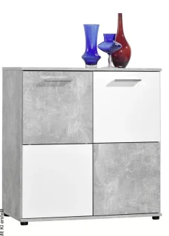 Kommode Zero Beton Optik weiß B/H/T: ca. 78x82x39 cm