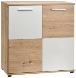Kommode Zero Eiche Artisan Oak Nachbildung weiß B/H/T: ca. 72x72x34 cm