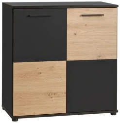 Kommode Zero Eiche Artisan Oak Nachbildung anthrazit B/H/T: ca. 72x72x34 cm