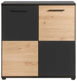 Kommode Zero Eiche Artisan Oak Nachbildung anthrazit B/H/T: ca. 72x72x34 cm