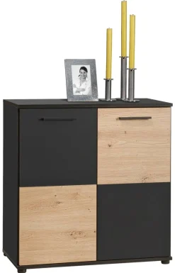 Kommode Zero Eiche Artisan Oak Nachbildung anthrazit B/H/T: ca. 72x72x34 cm
