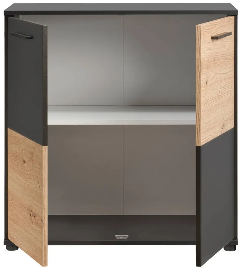 Kommode Zero Eiche Artisan Oak Nachbildung anthrazit B/H/T: ca. 72x72x34 cm
