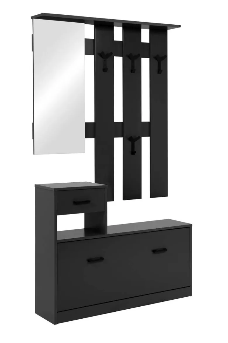 Kompaktgarderobe Garda 41A anthrazit B/H/T: ca. 100x180x25 cm