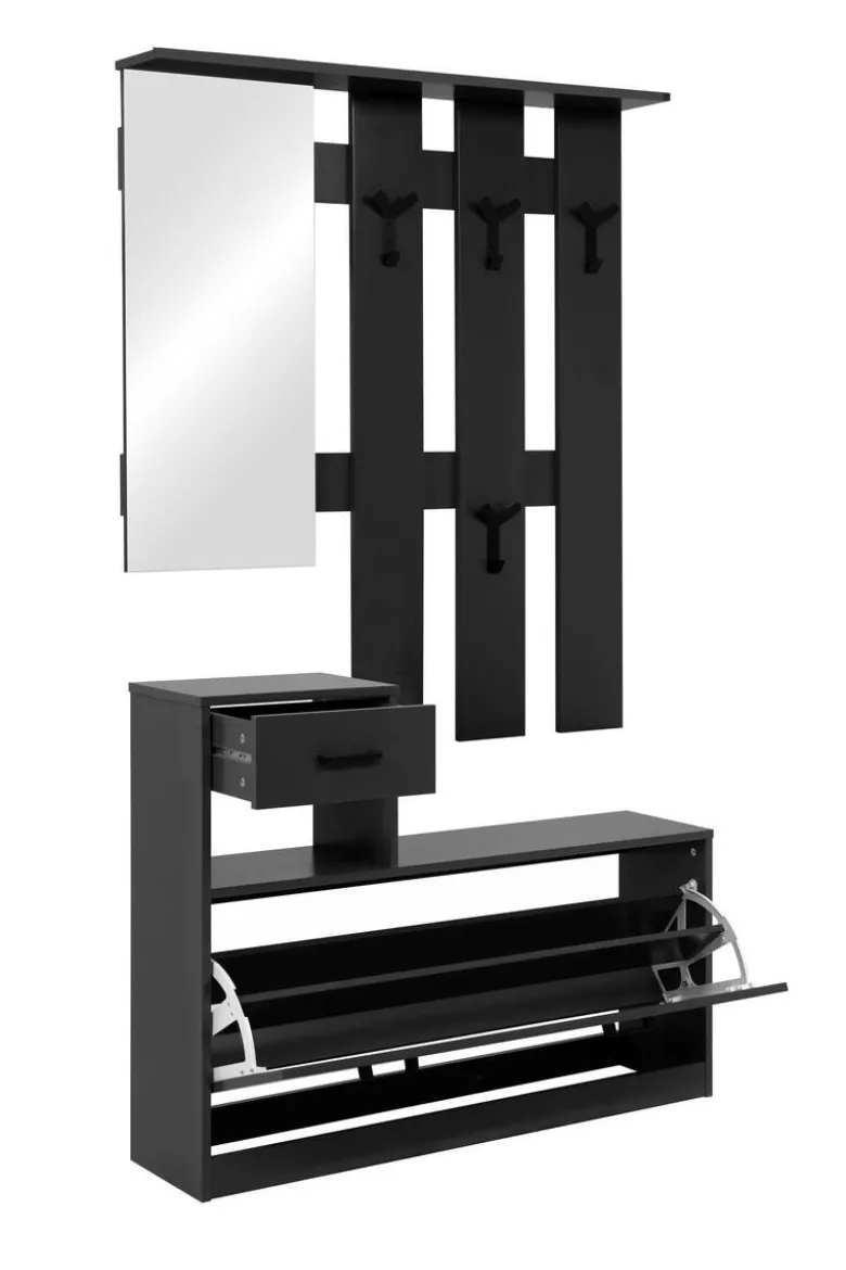 Kompaktgarderobe Garda 41A anthrazit B/H/T: ca. 100x180x25 cm