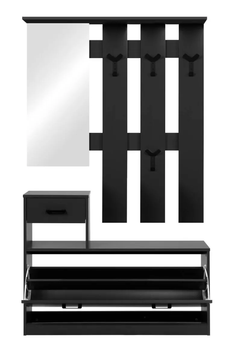 Kompaktgarderobe Garda 41A anthrazit B/H/T: ca. 100x180x25 cm